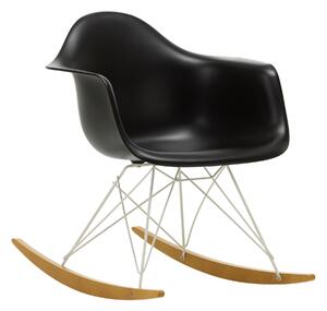 Vitra - Eames Plastic Armchair RAR - 12 Deep Black - White Base - Golden Maple - Fåtöljer - Charles & Ray Eames - Svart - Metall/Trä/Plast
