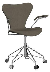 Fritz Hansen - 3217 Sjuan - Helklädd, Tyg, Tonus 613 - Kontorsstolar - Arne Jacobsen - Brun