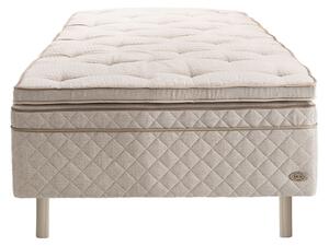 DUX - Dux 30 resårbotten medium 100x200 cm/ Top Pad Plus Bäddmadrass/ Rund läder oatmeal 20 cm - Sängar - Beige