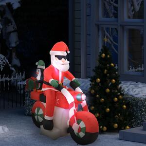 Uppblåsbar jultomte på motorcykel LED IP44 160 cm