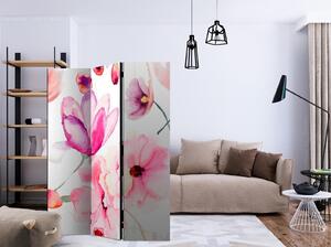 Rumsavdelare / Skärmvägg - Pink Flowers - 135x172