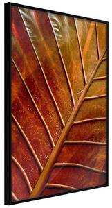 Inramad Poster / Tavla - Bronze Leaf - 30x45 Guldram med passepartout
