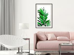 Inramad Poster / Tavla - Emerald Palm - 40x60 Guldram med passepartout