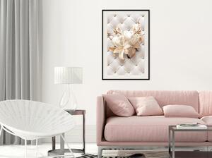 Inramad Poster / Tavla - Lilies on Leather Upholstery - 20x30 Svart ram med passepartout
