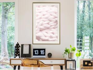 Inramad Poster / Tavla - Pale Pink Knit - 20x30 Guldram