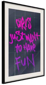 Inramad Poster / Tavla - What Girls Want - 30x45 Svart ram med passepartout