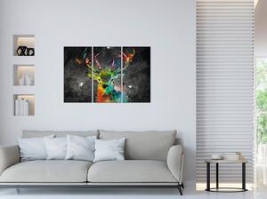 Canvas Tavla - Rainbow Deer (3 delar) - 90x60