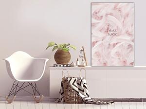 Canvas Tavla - Pink Feathers Vertical - 40x60