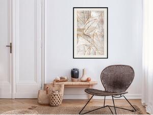 Inramad Poster / Tavla - Copper Leaves - 20x30 Vit ram med passepartout