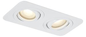 Rundad infälld spotlight vit GU10 50mm roterbar och lutbar IP44 2-ljus - Alberto