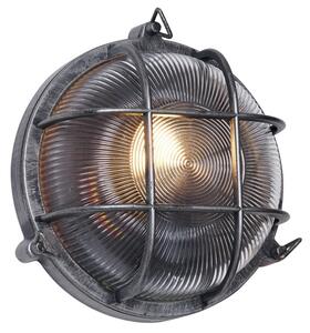 Utomhusvägglampa silver rund IP44 - Noutica