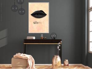Inramad Poster / Tavla - Silent Lips - 20x30 Vit ram