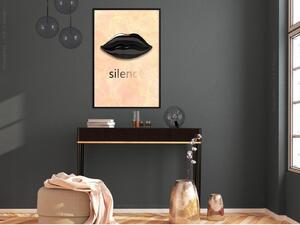 Inramad Poster / Tavla - Silent Lips - 30x45 Svart ram