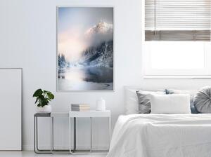 Inramad Poster / Tavla - Winter in the Mountains - 40x60 Svart ram