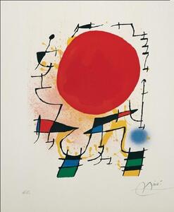 Konsttryck The Red Sun, Joan Miró