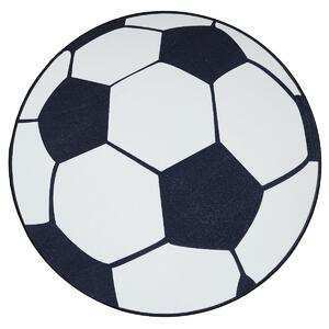Zappy Football Vit/Svart Rund 120 cm Tvättbar Barnmatta