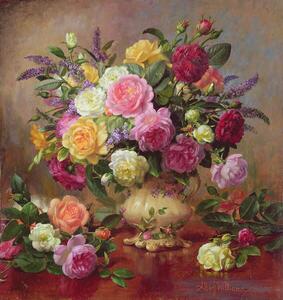 Williams, Albert - Konsttryck Roses from a Victorian Garden, (40 x 40 cm)