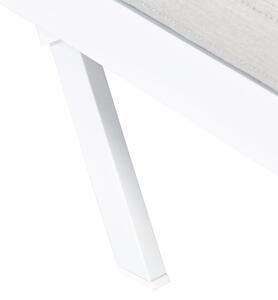 Solstol Ljusgrå Tyg Vit Aluminium Justerbart Ryggstöd Vadderat med Snabbtorkande Skum Modern Design Beliani