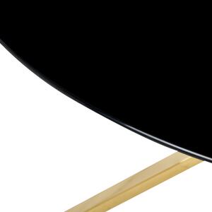 Matbord Svart Guld Genomskinligt och Härdat Glas Metallben ⌀ 105 cm Blank Finish Rektangulär Glamourös Design Kök Matsal Beliani