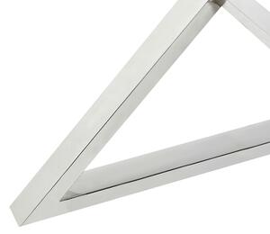 Matbord Silver Genomskinligt och Härdat Glas Metallben ⌀ 105 cm Blank Finish Rektangulär Glamourös Design Kök Matsal Beliani