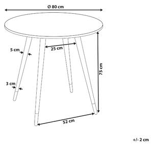 Matbord Marmorfinish och Vit MDF och Bordsben i Metall ⌀ 80 cm Glansig finish Oval Glam Matsal Kök Beliani