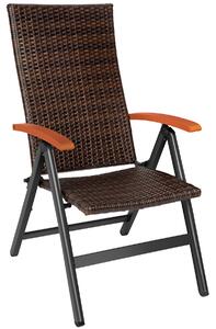 Tectake 404571 canberra rottingstol med hopfällbar aluminiumram - brun