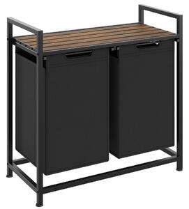 TecTake GmbH 405164 tvättkorg med hylla, industriell stil - 34 x 74 x 72 cm