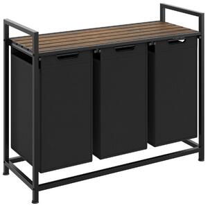 TecTake GmbH 405163 tvättkorg med hylla, industriell stil - 34 x 93,5 x 72 cm