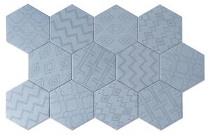Hexagon Klinker Advant Blå Mönstrad Matt 14x16 cm