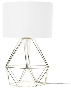 Bordslampa i Vitt/Svart Modern Unik Lampfot Beliani