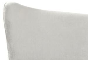 Dubbelsäng Ljusgrå 140 x 200 cm Sammet Klädd Ram Metallben Lamellbas Sänggavel Modern Glamorös Stil Sovrum Beliani