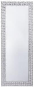 Väggmonterad Hängande Spegel Silver 50 x 130 cm Vertikal Vardagsrum Gesso Finish Beliani