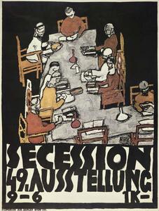 Egon Schiele - Konsttryck Poster for the Vienna Secession, 49th Exhibition, Die Freunde, (30 x 40 cm)
