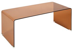 Soffbord Glas Brun Semi-Transparent Finish 100 x 50 cm Rektangulärt Minimalistiskt Beliani