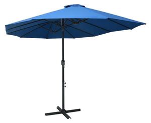 Trädgårdsparasoll med aluminiumstång 460x270 cm blå - Blå