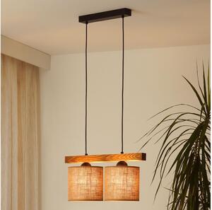 Brilagi - Ljuskrona med textilsladd FOREST 2xE27/15W/230V tall/brun/svart