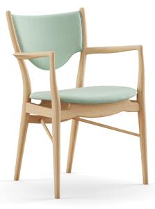 House of Finn Juhl - 46 Armchair, Clear oiled oak, Cat. 3 Watercolour, Silver Azure - Matstolar - Finn Juhl - Grön,Träfärgad - Trä/Textilmaterial