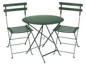 Fermob - Bistro matgrupp bord 77cm & 2 metall stolar cedar green - Matgrupper utomhus