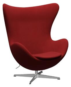 Fritz Hansen - 3316 Ägget, Tyg, Tonus 207 - Fåtöljer - Arne Jacobsen - Röd - Metall/Skum