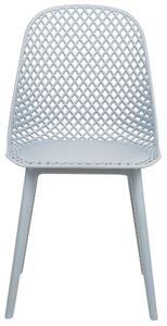 Uppsättning med 4 matstolar Ljusblå syntetisk sits och ben Öppen nätdesign Ryggstöd Modern minimalistisk Beliani