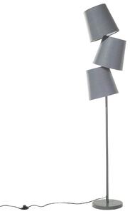 Golvlampa Grå Metall 164 cm Tre Dekorativa Lampskärmar Moderna Beliani