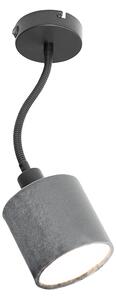 Vägglampa svart med skärmgrå strömbrytare och flexarm - Merwe