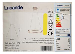 Lucande - LED ljusreglerad ljuskrona på textilsladd LYANI LED/20,5W/230V