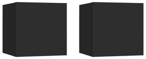 Väggmonterade tv-skåp 2 st svart 30,5x30x30 cm