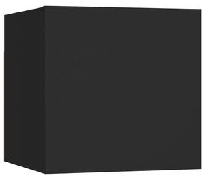 Väggmonterat tv-bänk svart 30,5x30x30 cm