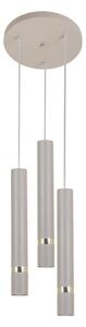 Brilagi - Ljuskrona med textilsladd POKER 3xGU10/25W/230V beige