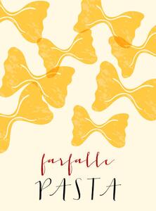 Illustration Farfalle Italian pasta. Farfalle poster illustration., Alina Beketova