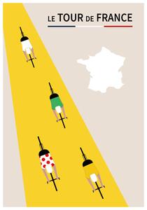 Illustration le Tour de France, Poster Paperago