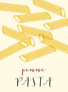Illustration Penne Italian pasta. Penne poster illustration., Alina Beketova