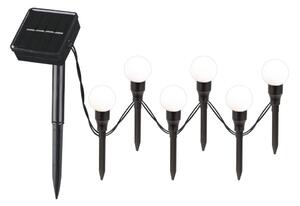 LED Solcellsbelysning KULKI 6xLED/1,2V 600 mAh 4,3 m IP44 svart/vit